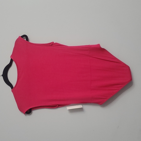 Ten Sixty Sherman Deep V neck bodysuit large hot pink - Picture 2 of 5